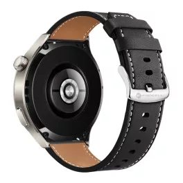   Samsung Galaxy Watch készülékhez Forcell F-Design FS21 lyukacsos környezetbarát bőr 22 mm óraszíj fekete