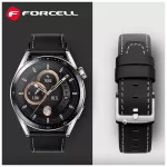 Samsung Galaxy Watch készülékhez Forcell F-Design FS21 lyukacsos környezetbarát bőr 22 mm óraszíj fekete