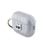 Karl Lagerfeld PU Embossed Choupette Head Case AirPods Pro 2 készülékhez ezüst