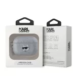 Karl Lagerfeld PU Embossed Choupette Head Case AirPods Pro 2 készülékhez ezüst