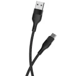 Maxlife MXUC-07 USB–USB-C kábel 1,0 m 3 A fekete nylon