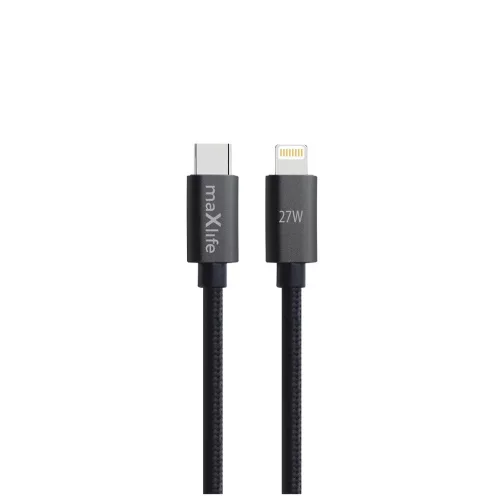 Maxlife MXUC-12 USB-C–Lightning kábel 2,0 m 27W fekete
