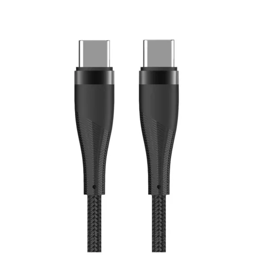 Maxlife MXUC-08 USB-C–USB-C kábel 1,0 m 60W fekete nylon