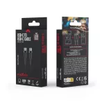 Maxlife MXUC-08 USB-C–USB-C kábel 1,0 m 60W fekete nylon