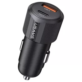   USAMS YT Series CC283 60W autós töltő 1xUSB-A 1xUSB-C fekete