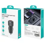 USAMS YT Series CC283 60W autós töltő 1xUSB-A 1xUSB-C fekete