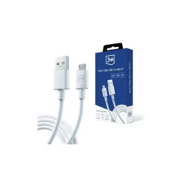 3MK Hyper Cable USB-A - Micro USB 1.2m 5V 2,4A kábel fehér