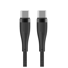 Maxlife MXUC-08 USB-C–USB-C kábel 1,0 m 100W nylon fekete