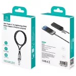 Usams SJ746 30W USB-C to Lightning 1.2m töltőkábel nyakpánt zöld