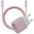 Fali töltő Bazic GoPort Velox Kit USB-C/USB-A GaN 35W kábellel rózsaszín