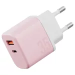Fali töltő Bazic GoPort Velox Kit USB-C/USB-A GaN 35W kábellel rózsaszín