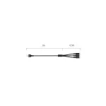 USAMS Braided U5 3-in-1 kábel 1.5m 2A fekete (Lightning/microUSB/USB-C) SJ2193IN101 (US-SJ219)