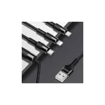 USAMS Braided U5 3-in-1 kábel 1.5m 2A fekete (Lightning/microUSB/USB-C) SJ2193IN101 (US-SJ219)