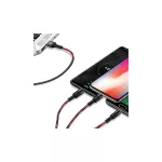 USAMS Braided U5 3-in-1 kábel 1.5m 2A fekete (Lightning/microUSB/USB-C) SJ2193IN101 (US-SJ219)