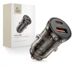 TECH-PROTECT CC01 2-PORT autós töltő PD 45W / QC3.0 fekete