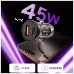 TECH-PROTECT CC01 2-PORT autós töltő PD 45W / QC3.0 fekete