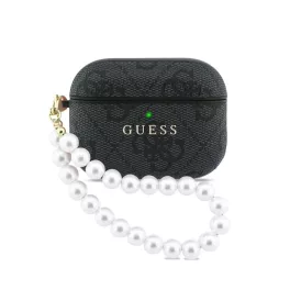  Guess PU 4G Classic Logo Pearl Strap tok AirPods Pro 3 készülékhez fekete