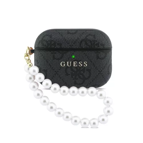 Guess PU 4G Classic Logo Pearl Strap tok AirPods Pro 3 készülékhez fekete