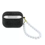 Guess PU 4G Classic Logo Pearl Strap tok AirPods Pro 3 készülékhez fekete
