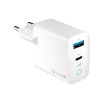 Forever TC-06-45AC GaN PD QC 45W töltő 1× USB-C és 1× USB fehér