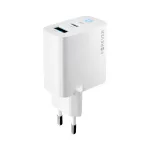 Forever TC-06-45AC GaN PD QC 45W töltő 1× USB-C és 1× USB fehér