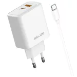 Fali töltő Beline 45W USB-A/USB-C + kábel USB-C BLN2CW45C fehér