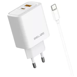   Fali töltő Beline 45W USB-A/USB-C + kábel USB-C BLN2CW45C fehér