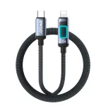 BWOO X324CL fonott gyorstöltőkábel fényjelzővel PD 27W USB-C–Lightning