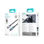 BWOO X324CL fonott gyorstöltőkábel fényjelzővel PD 27W USB-C–Lightning