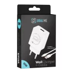 OBAL:ME fali töltő USB-A 10W + USB-A/USB-C kábel 1m fehér