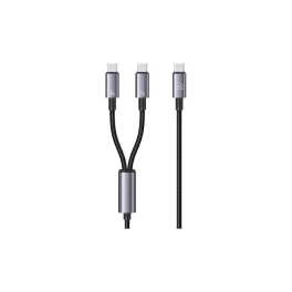   USAMS kábel 2in1 2xUSB-C 72W 1.2m alumínium ötvözet adatkábel Sufeng Series SJ740USB101 (US-SJ7)