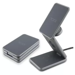   Induktív töltő TUMI összecsukható 3-in-1 15W + tok szürke