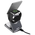 Induktív töltő TUMI összecsukható 3-in-1 15W + tok szürke