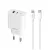 Maxlife MXTC-06-20AC PD QC 20W gyorstöltő 1× USB-C, 1× USB + USB-C–Lightning kábel 20W fehér