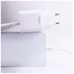 Maxlife MXTC-06-20AC PD QC 20W gyorstöltő 1× USB-C, 1× USB + USB-C–Lightning kábel 20W fehér