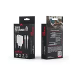 Maxlife MXTC-06-20AC PD QC 20W gyorstöltő 1× USB-C, 1× USB + USB-C–Lightning kábel 20W fehér