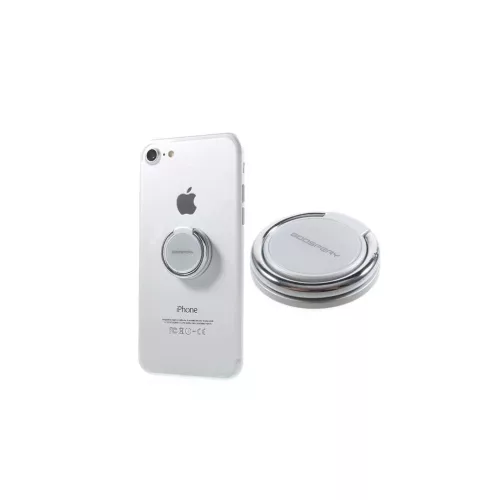 MERCURYCASE MERCURY RING tartógyűrű (fém, ragasztható, telefon tartó, kitámasztó, 360°) EZÜST (GP-72225)