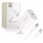 TECH-PROTECT NC20W 1-PORT hálózati töltő PD 20W + LIGHTNING CABLE fehér