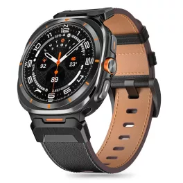   TECH-PROTECT DELTA PRO védőtok SAMSUNG GALAXY WATCH ULTRA készülékhez 2024/2025 (47 MM) bőr fekete