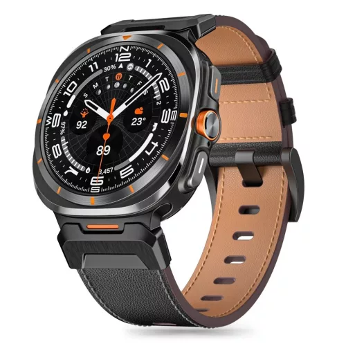 TECH-PROTECT DELTA PRO védőtok SAMSUNG GALAXY WATCH ULTRA készülékhez 2024/2025 (47 MM) bőr fekete