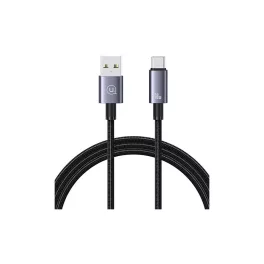   USAMS USB to USB-C kábel 3A, 1.2m, gyors töltés, acél/rozsdaálló SJ663USB01 (US-SJ663)
