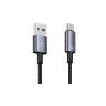USAMS USB to USB-C kábel 3A, 1.2m, gyors töltés, acél/rozsdaálló SJ663USB01 (US-SJ663)