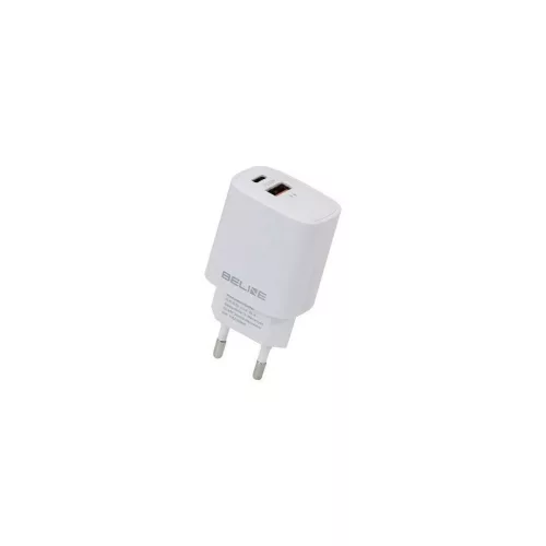 Beline töltő 1x USB-C + 1x USB 20W (only head) PD 3.0 + QC 3.0 BLN2CW20 fehér