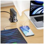 Tech-Protect DC80W-GAN (PD80W/QC3.0) 6-Portos Asztali Töltő Fekete