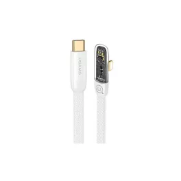   USAMS szögelt kábel USB-C to Lightning, PD 20W gyorstöltés, Iceflake Series, 1.2m, fehér, SJ583USB02