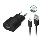 Forever TC-01 1× USB 2A töltő + Lightning kábel fekete