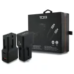 Töltő TUMI Travel Adapter 25W USB-C / USB-A + kábel USB-C/USB-C fekete