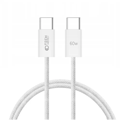 Tech-Protect Ultraboost Kábel USB-C / USB-C PD60W/3A 1m Fehér
