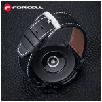 Samsung Galaxy Watch készülékhez Forcell F-Design FS21 lyukacsos környezetbarát bőr óraszíj 22 mm barna