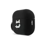 Karl Lagerfeld 3D Logo NFT Choupette Head szilikon tok AirPods Pro 3 készülékhez fekete